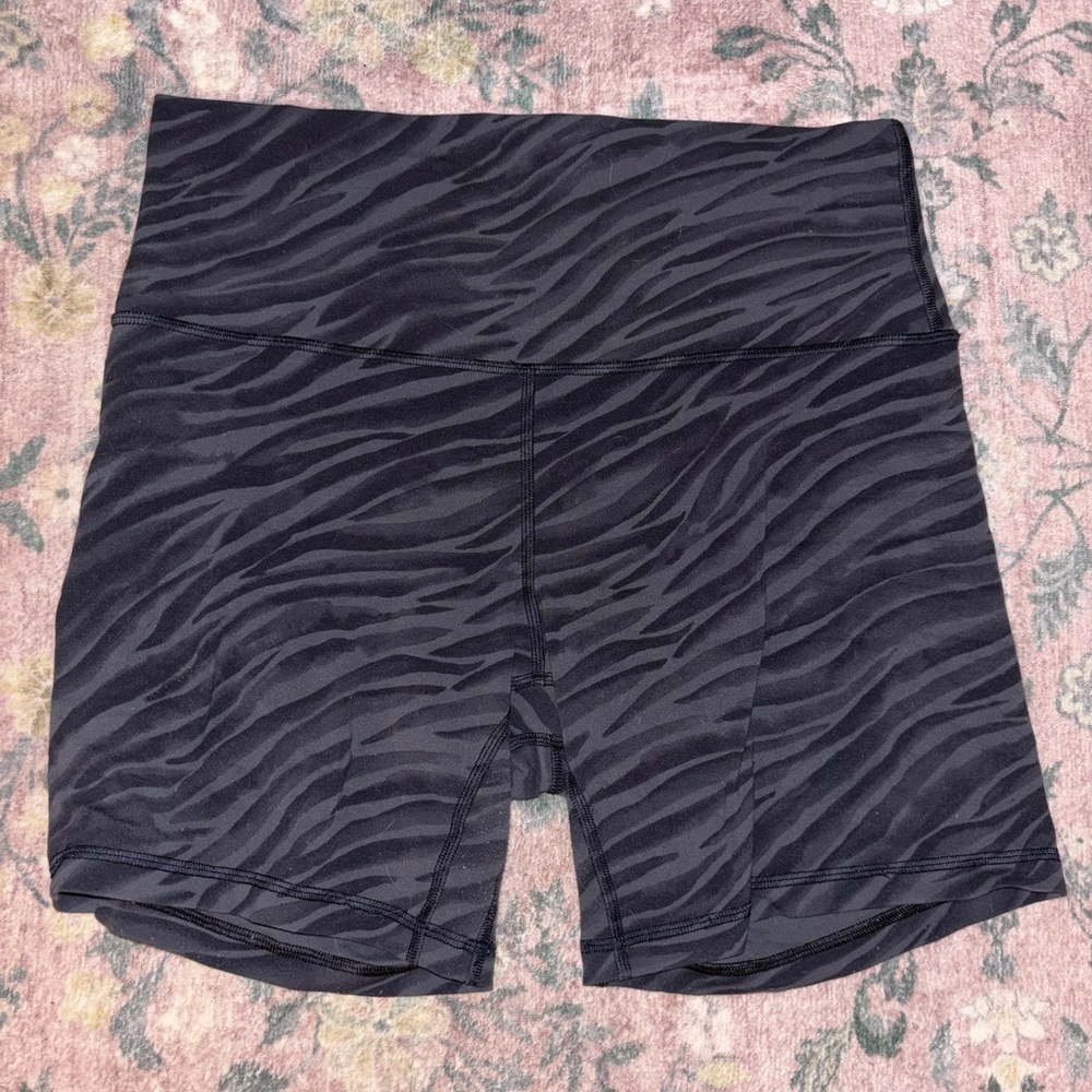 Lululemon Athletica Black Zebra Print Bike Shorts
